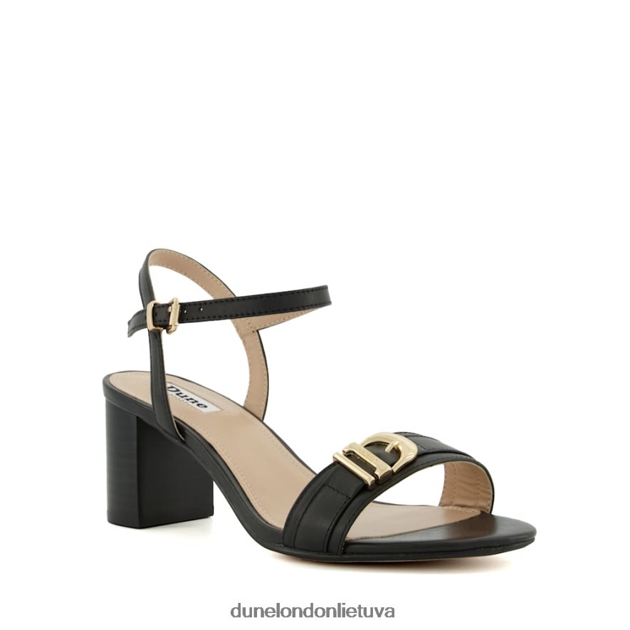 Jessie Dune London platūs firminiai sandalai su sagtimi kulnais juodas moterys 66T0Z4196