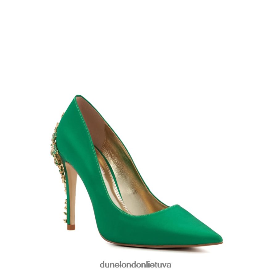 audley Dune London emalio-stiletto satino kortai žalias moterys 66T0Z4445
