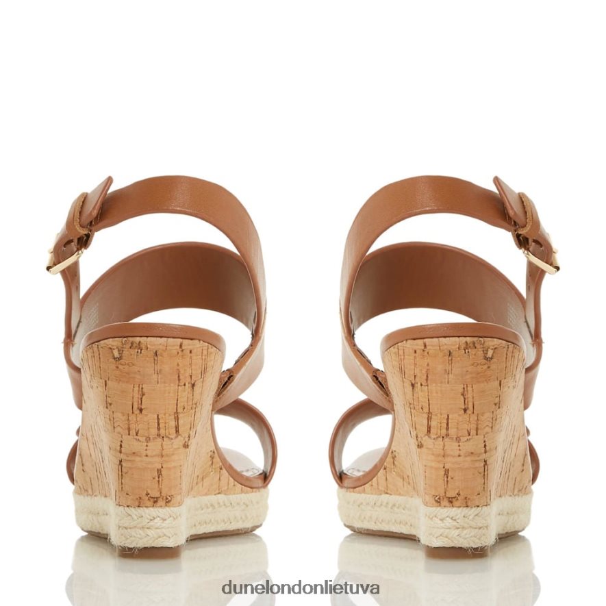 kendylis Dune London odiniai pleištiniai sandalai įdegis moterys 66T0Z4665
