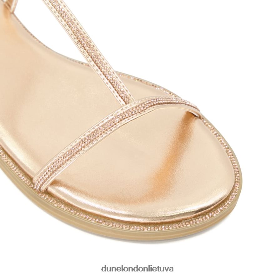 pasakoti Dune London Diamante plokščios T formos basutės rozinis auksas moterys 66T0Z4466