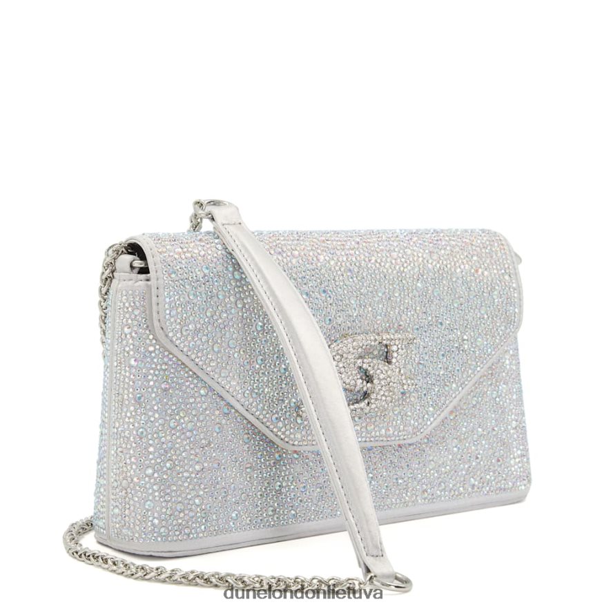 spinduliavo Dune London Diamante metalinis sankabos krepšys sidabras moterys 66T0Z4224