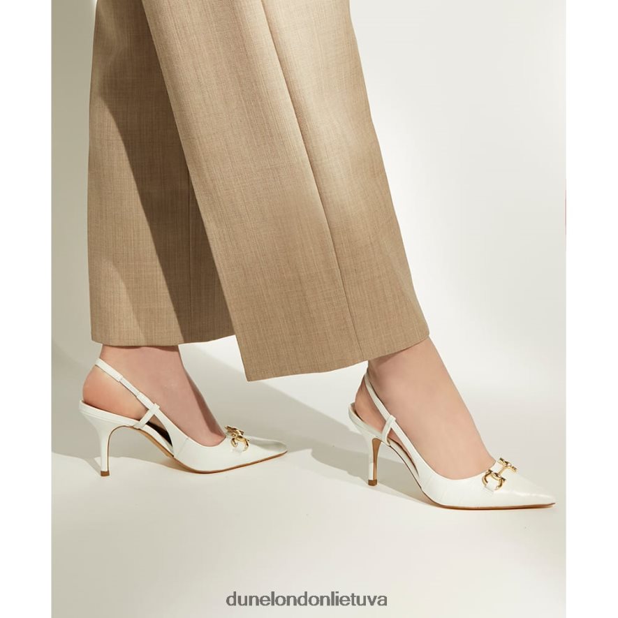 spustelėkite Dune London snaffle-trim slingback teismai baltas moterys 66T0Z4628