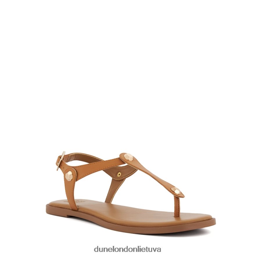 vėliau Dune London odiniai plokšti sandalai įdegis moterys 66T0Z4406